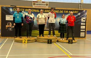 Championnat de Bretagne individuel 2026 / Podium homme et femme Barebow