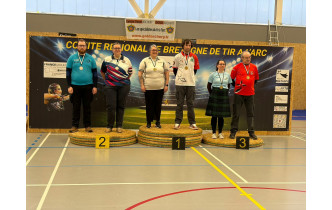 Championnat de Bretagne individuel 2026 / Podium homme et femme Barebow